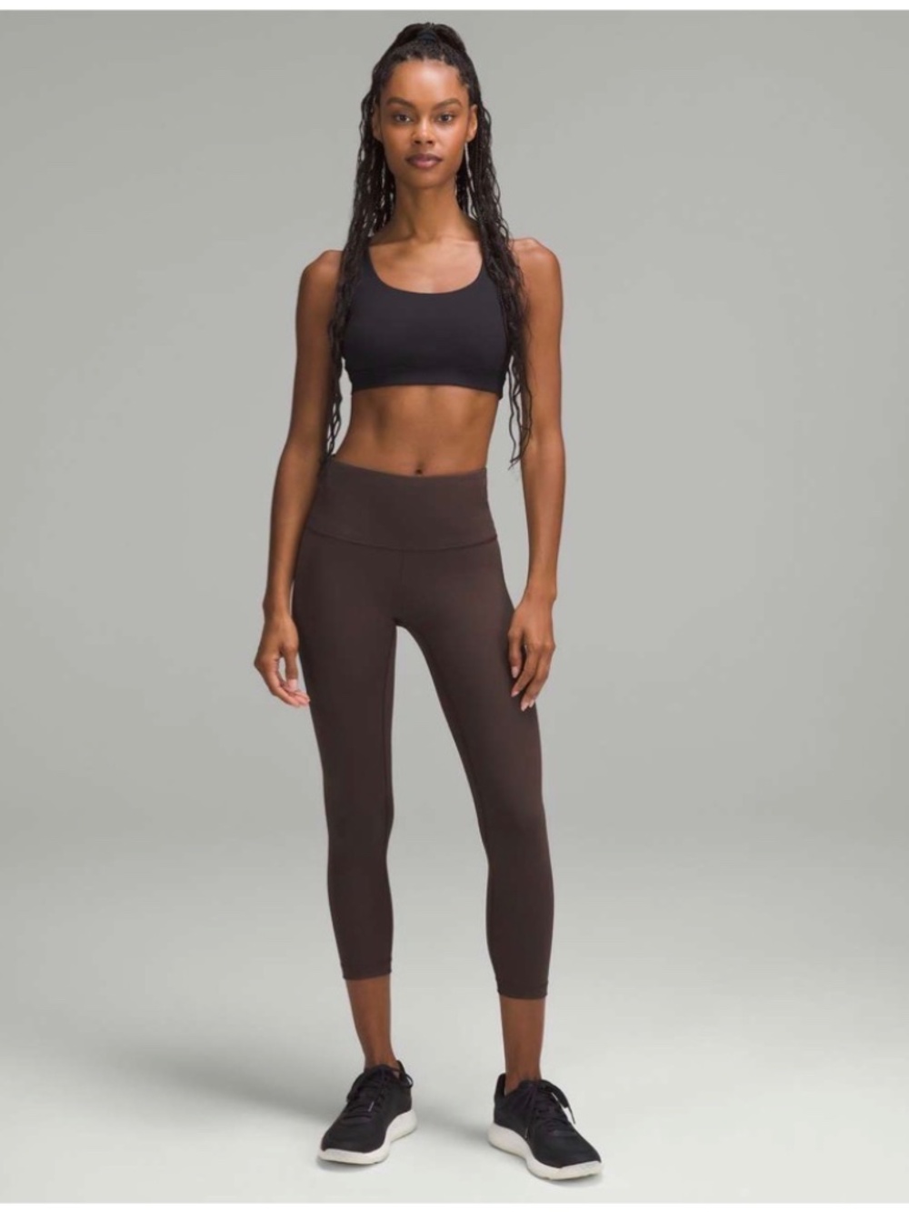 Lululemon Wunder Train Ribbed High Rise crop 23 inches Espresso - Picture 5 of 7